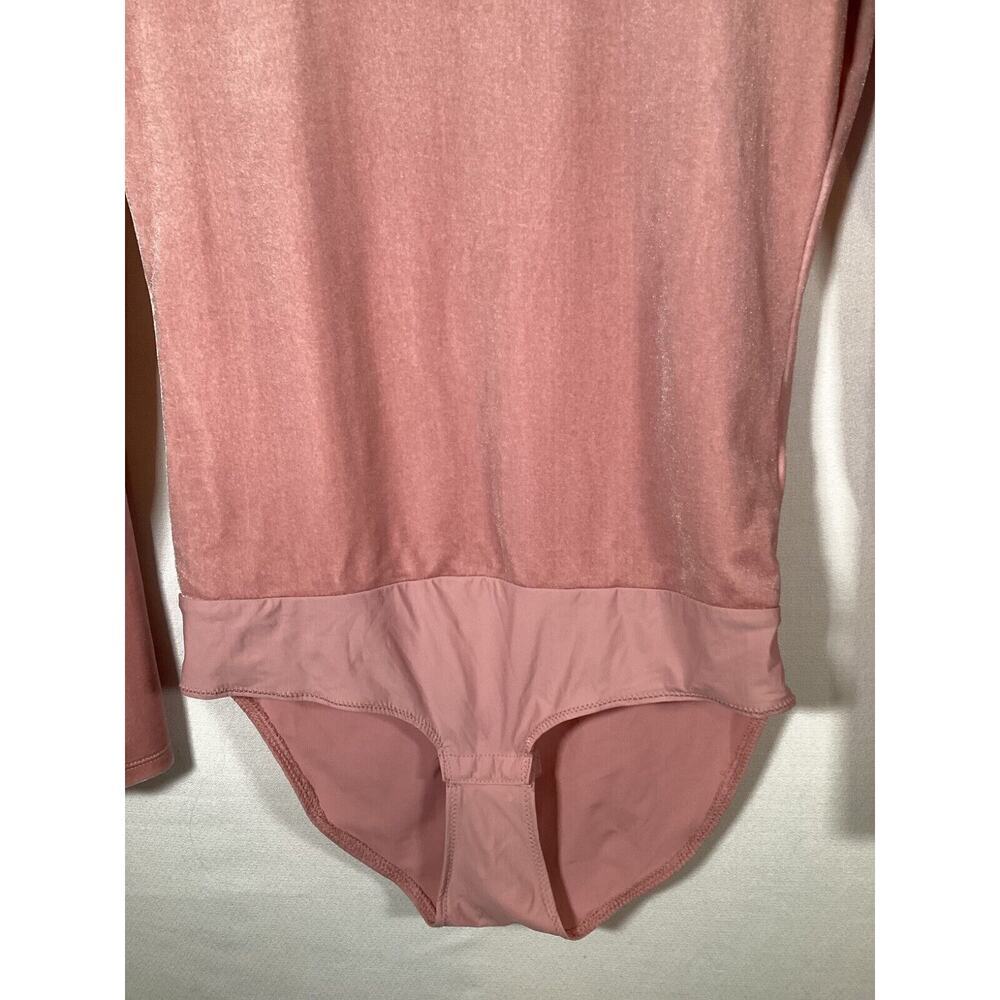 J CREW Stretch Pink Velvet Bodysuit Womens Small Balletcore Preppy - Picture 3 of 9